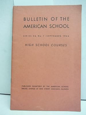 BOOK: SOFTCOVER, Bulletin of the American School, September 1944, Series 36 No 1 PB