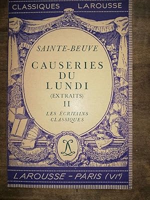 Image du vendeur pour Causeries du Lundi 2 Les crivains Classiques larousse mis en vente par Dmons et Merveilles