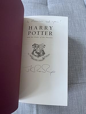 Bild des Verkäufers für Harry Potter and the Order of the Phoenix, deluxe edition, inscribed by JK Rowling zum Verkauf von April Star Books