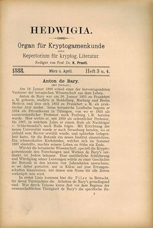 Bild des Verkufers fr Hedwigia Siebenundzwanzigster Band 1888 Nr. 2 bis 9-10 (5 Doppelhefte) zum Verkauf von Clivia Mueller