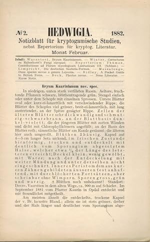 Bild des Verkufers fr Hedwigia Zweiundzwanzigster Band 1882 Nr. 2-12 (11 Hefte) zum Verkauf von Clivia Mueller