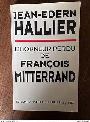 Imagen del vendedor de jean edern hallier L'Honneur perdu de a la venta por Dmons et Merveilles