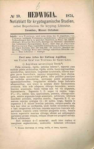 Bild des Verkufers fr Hedwigia Jahr 1874 Heft 10 und 12 (2 Hefte) zum Verkauf von Clivia Mueller