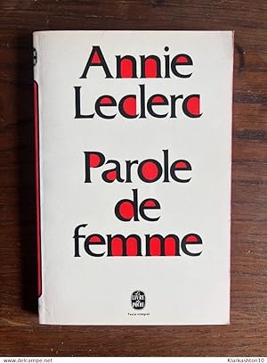 Seller image for Parole de femme for sale by Dmons et Merveilles