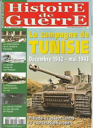 Seller image for Histoire de Guerre n 61 Septembre 2005 La campagne de Tunisie 1942 1943 ww2 for sale by Dmons et Merveilles