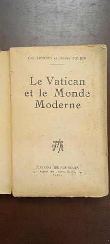 Bild des Verkufers fr Geo London et Le Vatican et Le Monde Moderne EDP zum Verkauf von Dmons et Merveilles