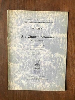 Seller image for Fr. LISZT - Six Chants polonais de Fr. CHOPIN op. 70 - S. RIERA for sale by Dmons et Merveilles