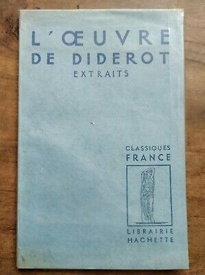 Seller image for L'oeuvre De Diderot extraits Classiques France Librairie hachette for sale by Dmons et Merveilles