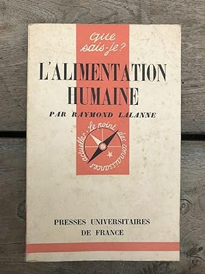 Bild des Verkufers fr L'alimentation humaine Presses universitaires de france 1941 zum Verkauf von Dmons et Merveilles