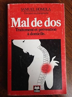 Seller image for Mal de dos Traitement et prvention  domicile sip for sale by Dmons et Merveilles