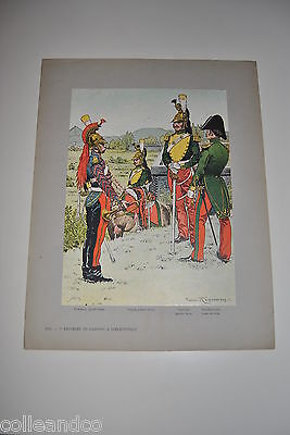 Grande gravure 7 régiment de Dragons à Schlettstadt 1825 REGAMERY Frédéric