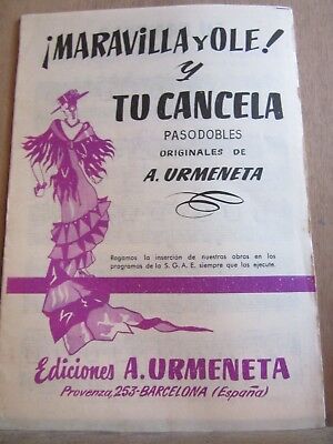 pasos dobles Maravilla y olé tu cancela a Urmeneta Ediciones a Urmeneta