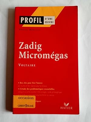 Image du vendeur pour Pascal debailly Zadig Micromgas Profil d'une oeuvre hatier mis en vente par Dmons et Merveilles