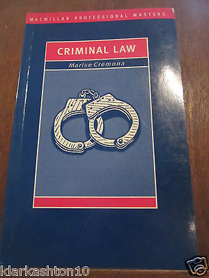 Bild des Verkufers fr Marise cremona criminal law MacMillan Professional Masters zum Verkauf von Dmons et Merveilles