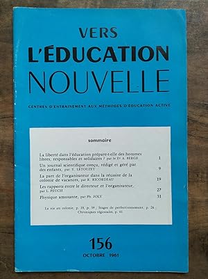 Vers l'éducation nouvelle n156 Octobre 1961