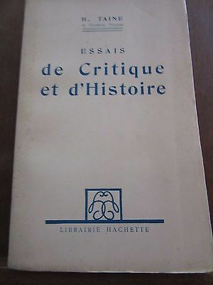 Seller image for h taine Essais de Critique et d'histoire Librairie Hachette for sale by Dmons et Merveilles