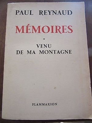 Image du vendeur pour Paul reynaud mmoires Venu de ma montagne Flammarion mis en vente par Dmons et Merveilles