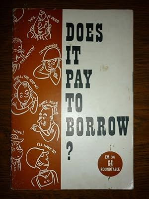 Imagen del vendedor de Does it pay to borrow by the a la venta por Dmons et Merveilles