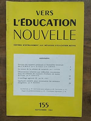 Vers l'éducation nouvelle n155 Septembre 1961