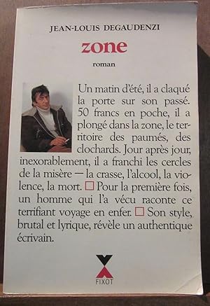 Image du vendeur pour Jean-Louis degaudenzi zone Fixot mis en vente par Dmons et Merveilles