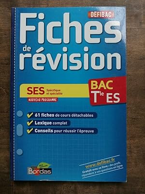 Fiches Révision SES Spécifique et spécialité BAC TIe ES