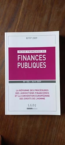 Revue Française De Finances Publiques n106 Avril 2009 l g d j 2009