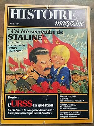 Histoire Magazine Nº 1 J'ai éte secrétaire de Staline 1980