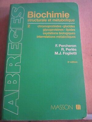 Seller image for percheron perls foglietti Biochimie structurale et mtabolique 2 masson for sale by Dmons et Merveilles