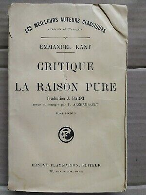 Seller image for Critique de La Raison Pure Tome II flammarion for sale by Dmons et Merveilles