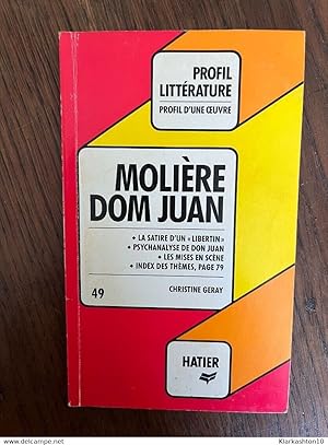 Seller image for Profil Litterature N 49 Moliere Dom juan Hatier 1984 for sale by Dmons et Merveilles