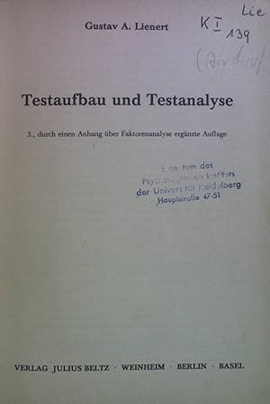 Bild des Verkufers fr Testaufbau und Testanalyse. zum Verkauf von books4less (Versandantiquariat Petra Gros GmbH & Co. KG)