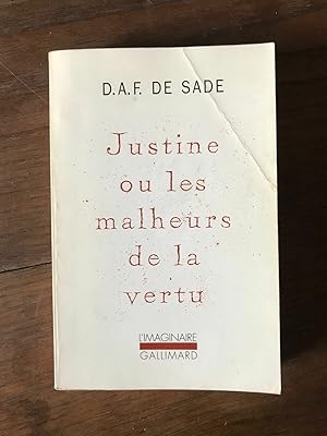Seller image for d a f DE SADE - Justine ou les malheurs DE la vertu l'imaginaire GALLIMARD for sale by Dmons et Merveilles