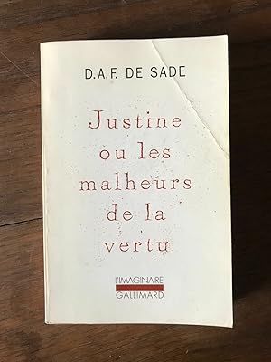 Image du vendeur pour d a f DE SADE - Justine ou les malheurs DE la vertu l'imaginaire GALLIMARD mis en vente par Dmons et Merveilles