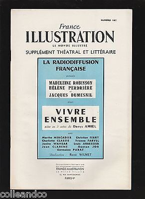 Seller image for FRANCE ILLUSTRATION supplment thatral n 167 Vivre ensemble for sale by Dmons et Merveilles