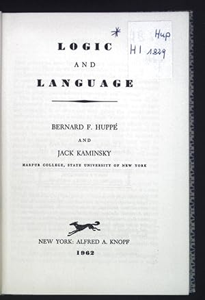 Seller image for Logic and Language. for sale by books4less (Versandantiquariat Petra Gros GmbH & Co. KG)