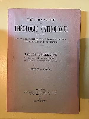 Dictionnaire de théologie catholique Tables générales 1957