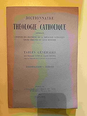 Dictionnaire de théologie catholique Tables générales 1956