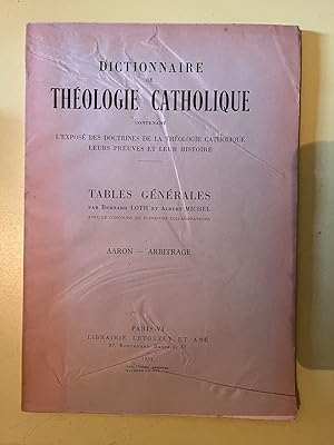 Dictionnaire de théologie catholique Tables générales 1951