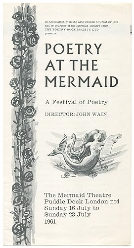 Seller image for [Two Programs]: Poetry at the Mermaid . Sunday 16 July to Sunday 23 July 1961 for sale by Between the Covers-Rare Books, Inc. ABAA