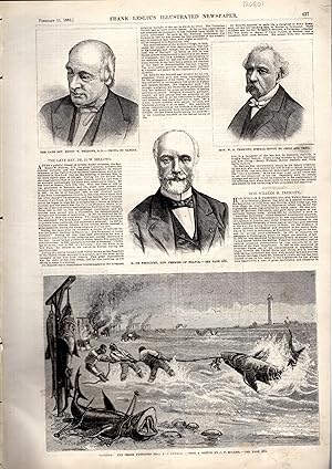 Seller image for ENGRAVING: "Florida--The "Shark Fisheries" Near New Symrna".engraving from Frank Leslie's Illustrated Newspaper: February 11,1882 for sale by Dorley House Books, Inc.