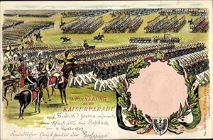 Präge Litho Kaiserparade, Kaiser Wilhelm II.