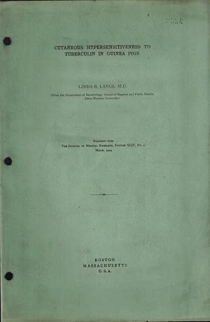 Cutaneous Hypersensitiveness to Tuberculin in Guinea Pigs