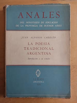 Imagen del vendedor de La poesia tradicional Argentina a la venta por International Book Hunting