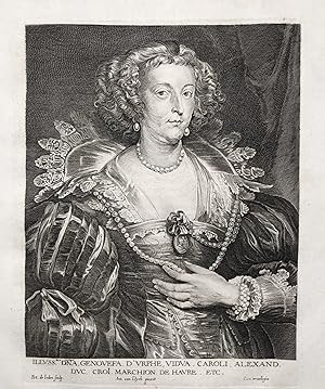 Bild des Verkufers fr Illuss. Dna Genovefa d'Urphe Vidua Caroli Alexand" - Genevieve d' Urfe (?-1656) Duchesse de Croy Portrait zum Verkauf von Antiquariat Steffen Vlkel GmbH