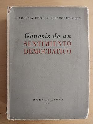 Imagen del vendedor de Genesis de un sentimiento democratico a la venta por International Book Hunting