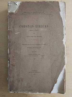 Bild des Verkufers fr Coronas liricas. Prosa y verso zum Verkauf von International Book Hunting