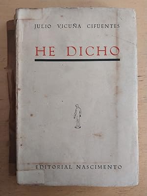 Imagen del vendedor de He dicho a la venta por International Book Hunting