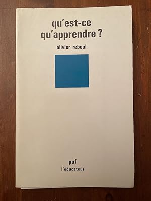 Seller image for Qu'est-ce qu'apprendre ? for sale by Librairie des Possibles