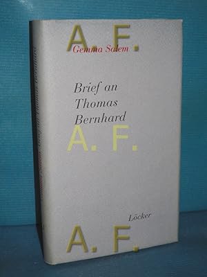 Seller image for Brief an Thomas Bernhard : Roman for sale by Antiquarische Fundgrube e.U.
