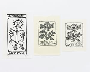 A woodcut bookplate for Betty and Jeff Bidgood, numbered and signed by the artist